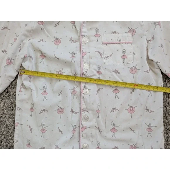 Petite Plume Classic Pajamas Set Flannel Button Down Ballerina Girls 10 - Picture 8 of 10